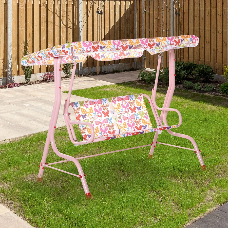 Outsunny Hollywoodschaukel für Kinder rosa