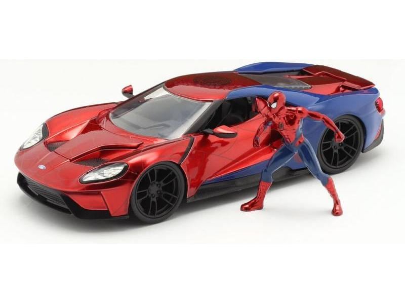 Jada Toys Sportwagen Marvel Spiderman 2017 Ford GT 1:24 Spiderman 2017 Ford GT Sammlermodell im Massstab 1:24