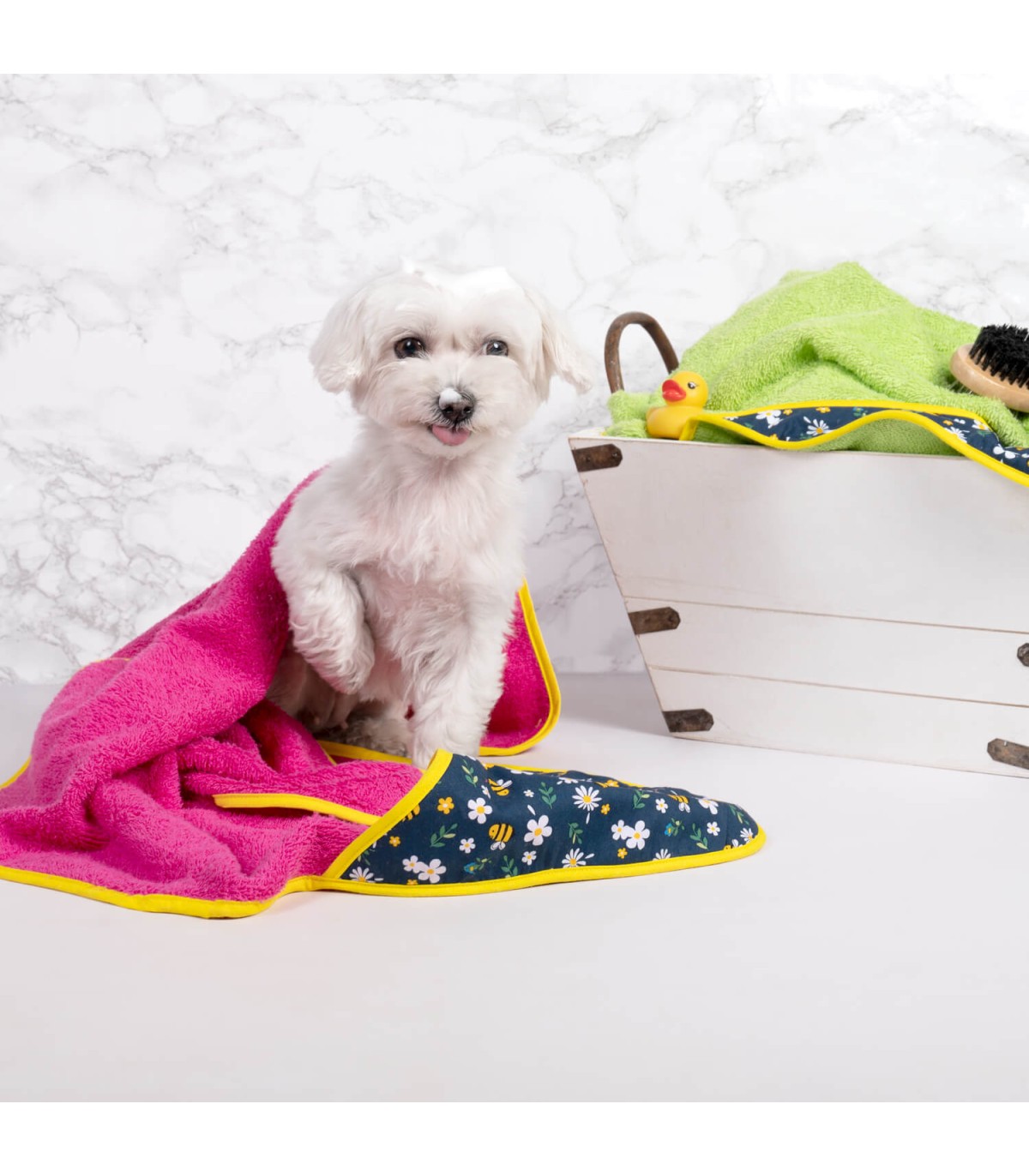 Toalha Groc Groc Mandy Fuchsia Dog Bath Cape
