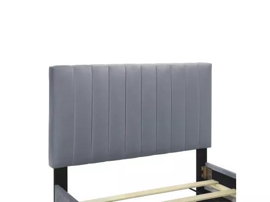 Lit gigogne 90x190 lit simple plat en velours doux pour la peau lit enfant Gris