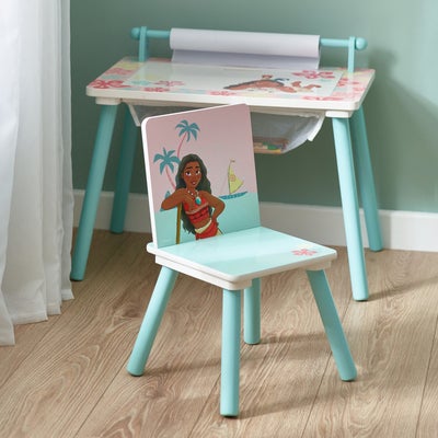 Disney Vaiana Skrivebord med Stol, Blå