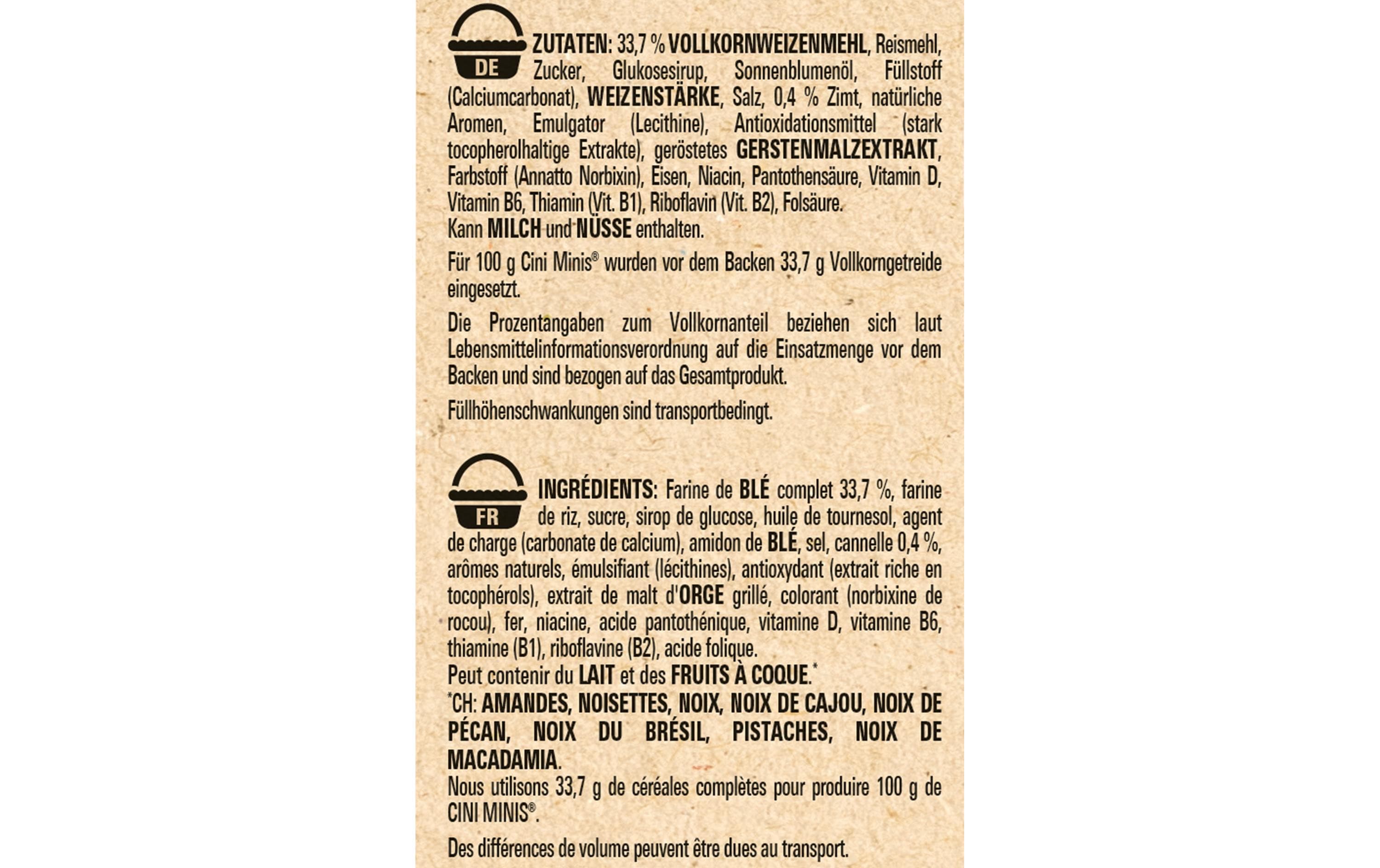 Cerealien Cini Minis 375 gCerealien mit leckerem Zimtgeschmack