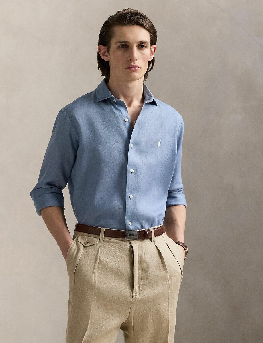 POLO RALPH LAUREN<br>Camisa de linho ajustada