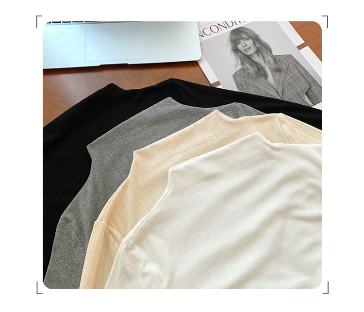 Para Para - T-shirt met lange mouwen en mockneck en split