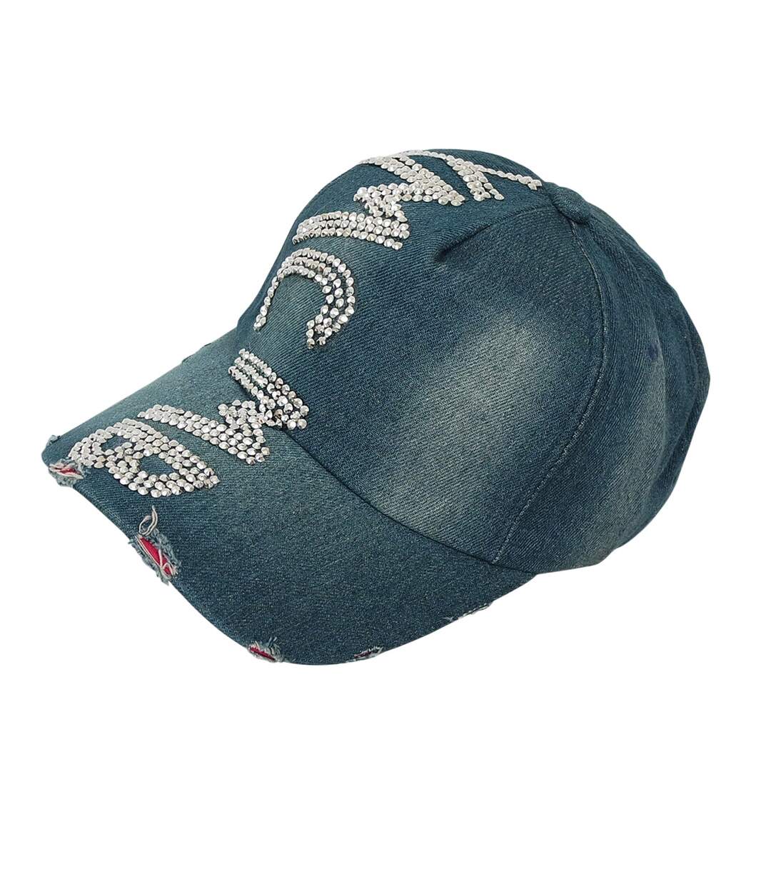 Casquette blue jean's strassée