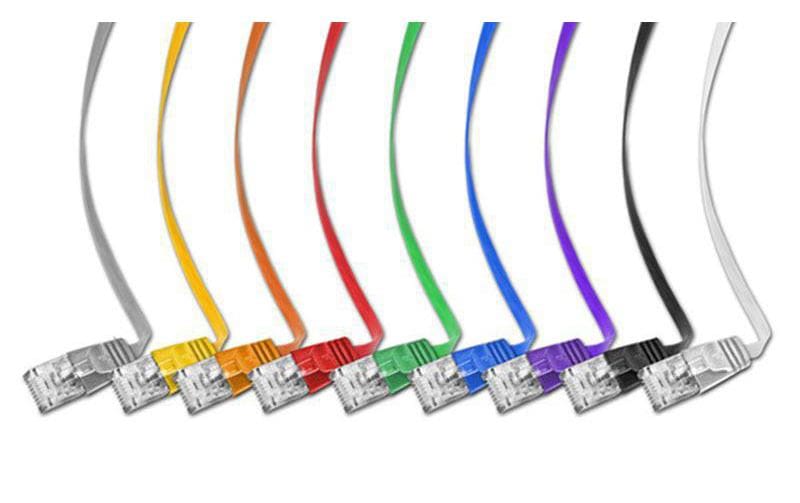 Slimpatchkabel RJ-45 - RJ-45, Cat 6, UTP, 7.5 m, ViolettUnscreened/Unshielded Twisted-Pair-Kabel (UTP) mit Klinkenschutz