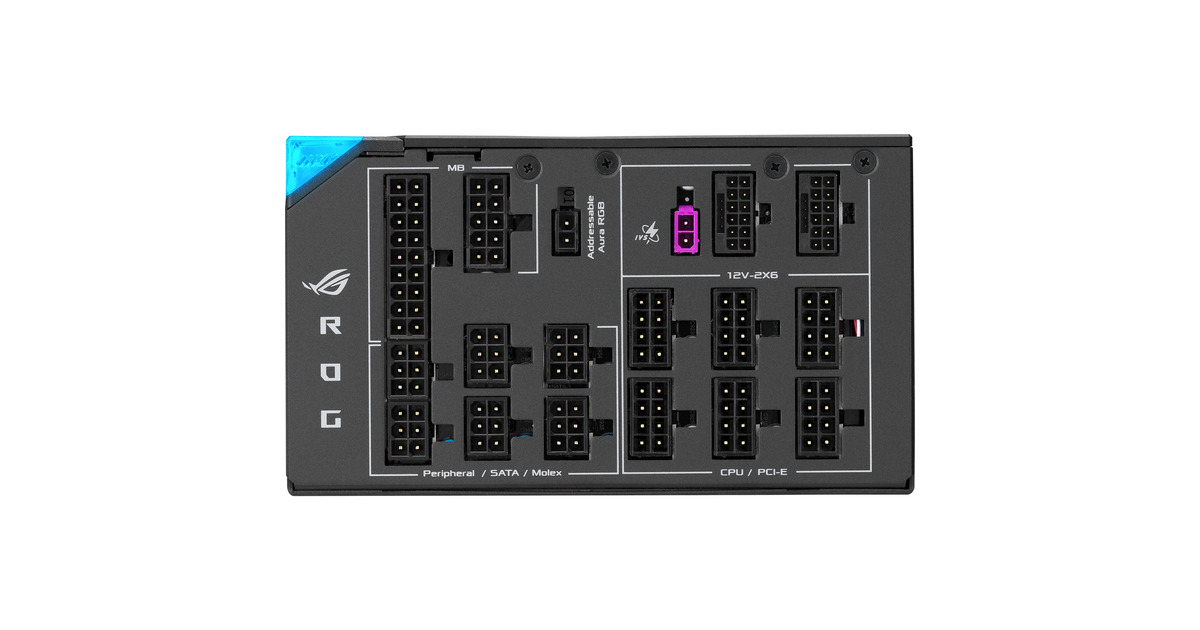 ASUSROG THOR Titanium III modulaire 1600 watt voeding   (Zwart, 2x 12V-2x6, 4x PCIe)