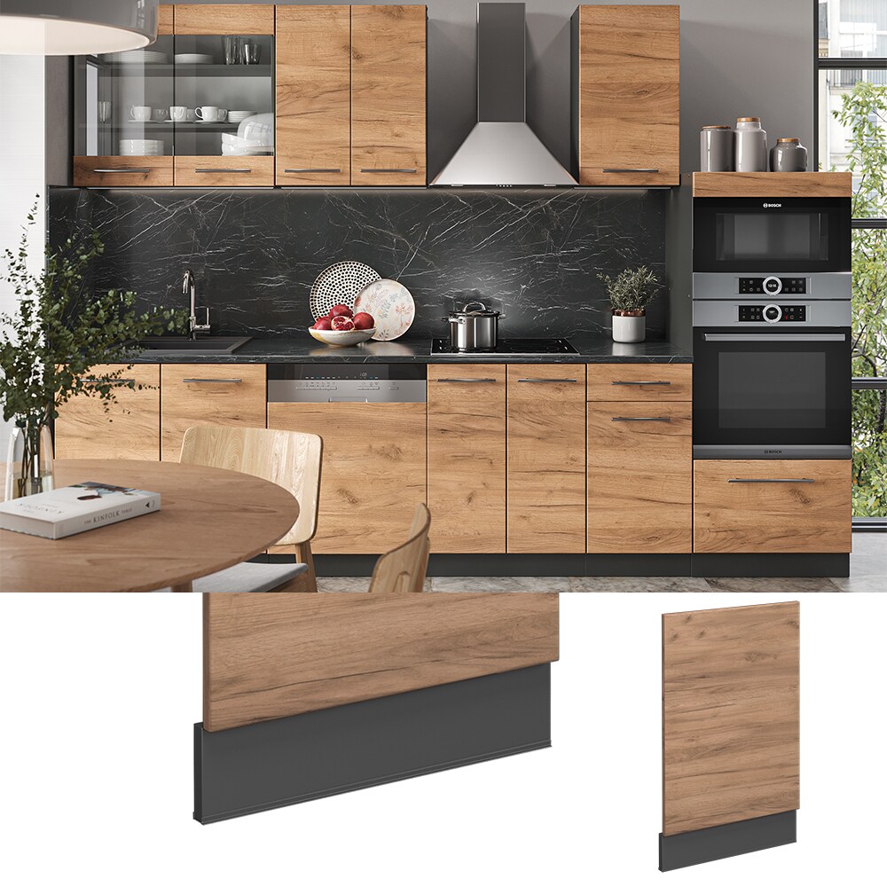 Vicco Geschirrspülerblende Küchenschrank Küchenmöbel Fame-Line Anthrazit Eiche modern 45 cm Küche Einbauküche Geschirrspüler Blende Küchenzeile