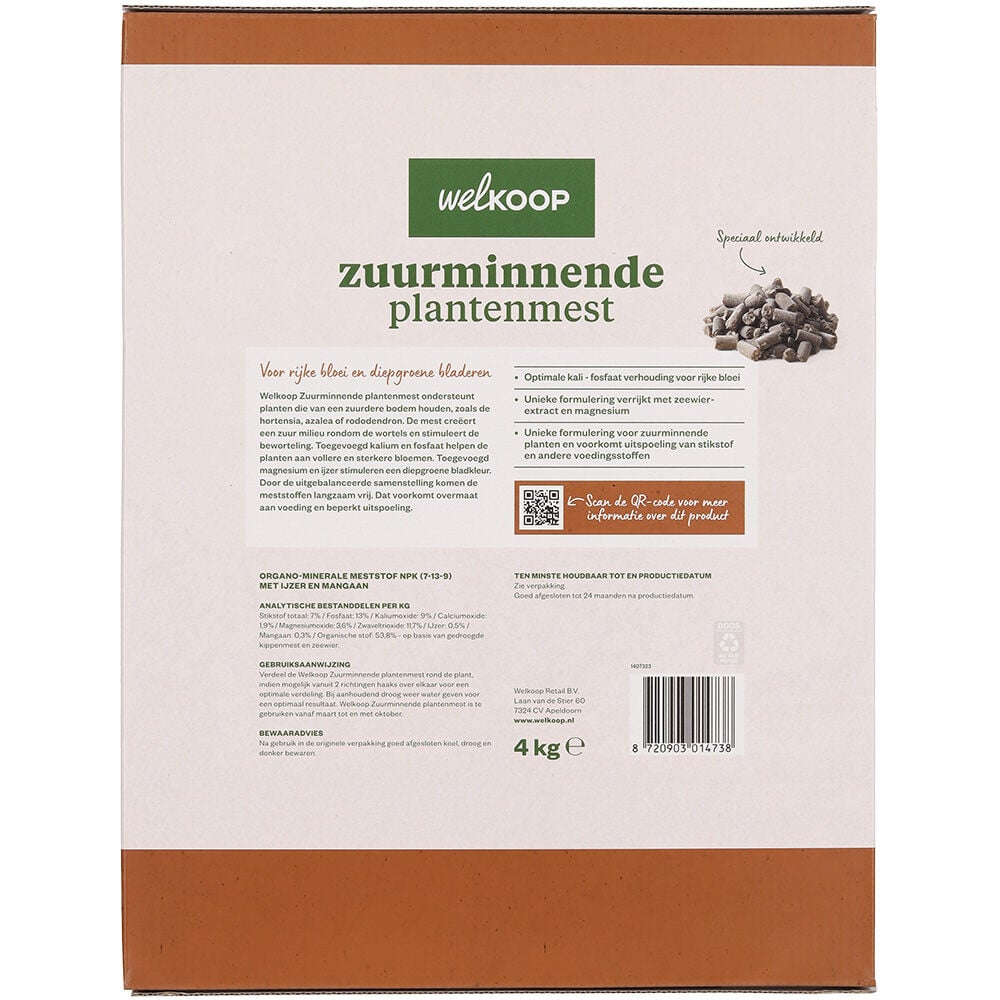 Welkoop - Zuurminnende Plantenmest - 130 m2 - 4 Kilogram