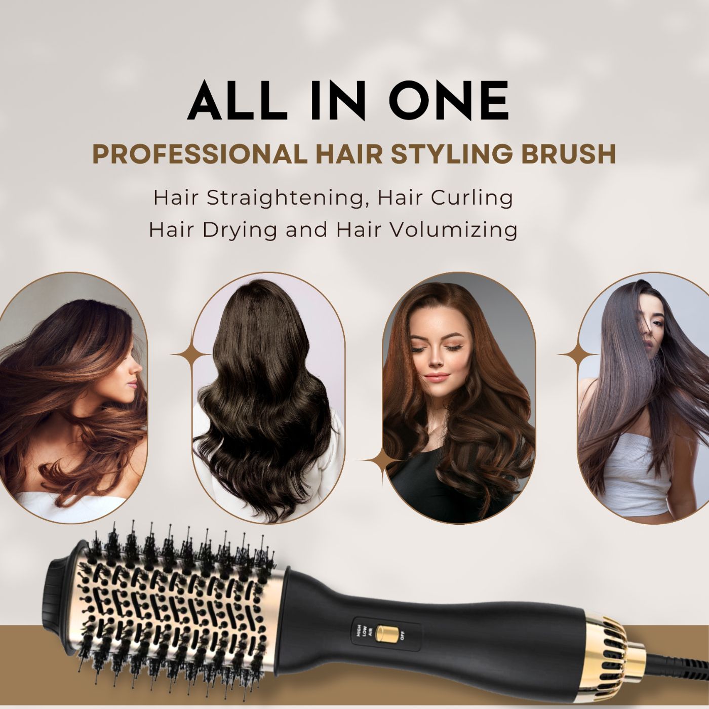 Erth Skin London Alles-in-einem-Professioneller-Haarstyling-Bürste