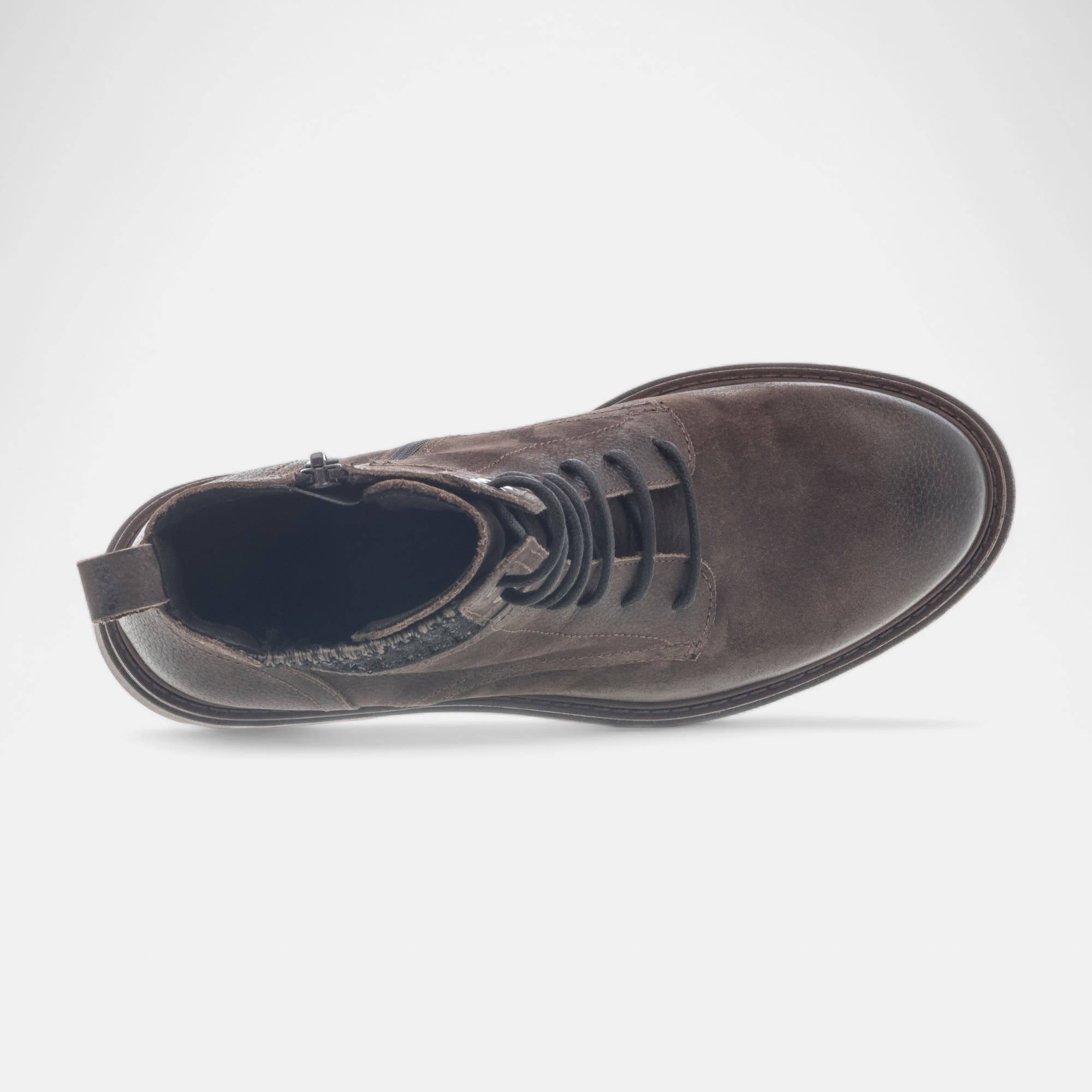 Bottines à lacets Femme en cuir marron