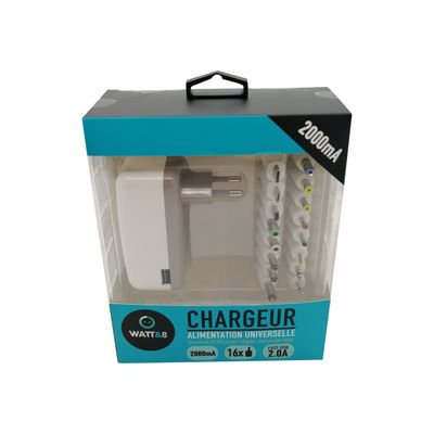 Watt&Co - chargeur secteur universel pour samrtphone - 1 USB + 16 connectiques