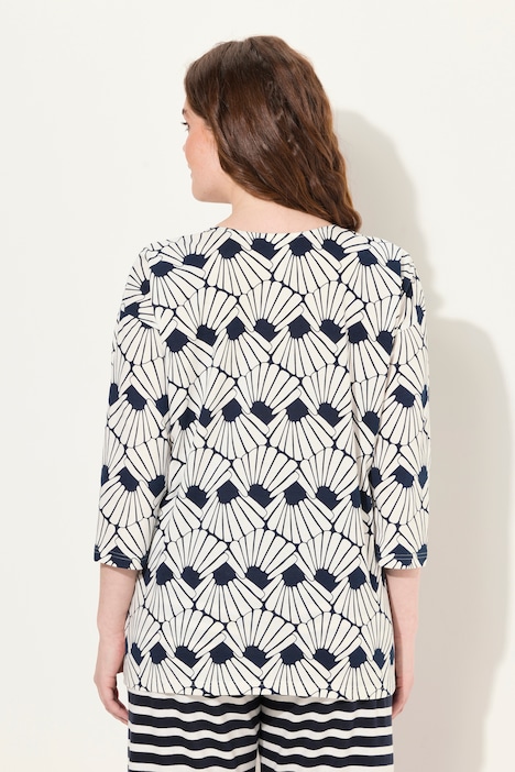 Pyjama-Shirt, V-Ausschnitt, 3/4-Arm, Biobaumwolle