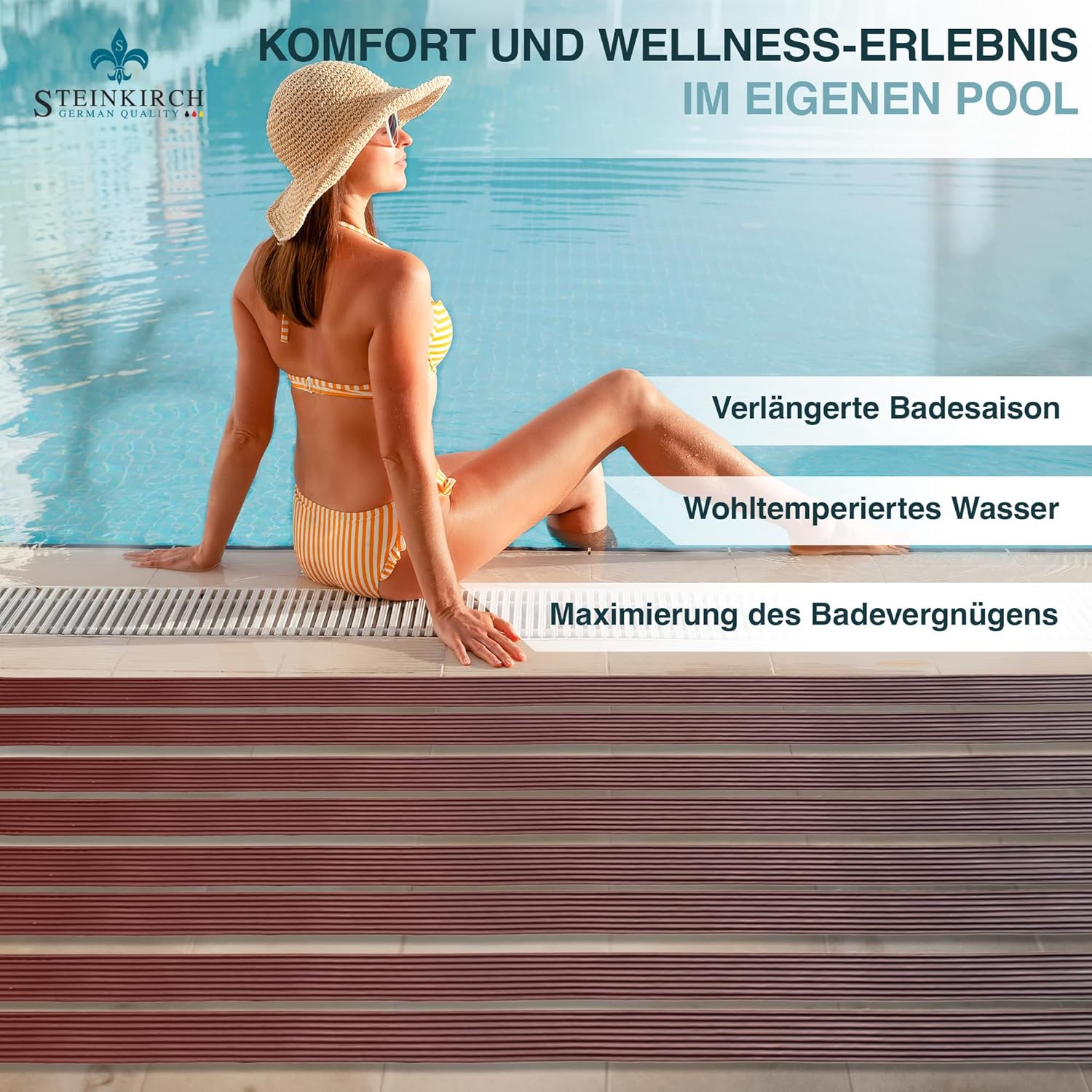 Poolheizung Solar Solarheizung Solarkollektor Solarmatte Solarabsorber Warmwasser Heizung Schwimmnadheizung 600cm x 70cm mit Bypass Pro 50mm