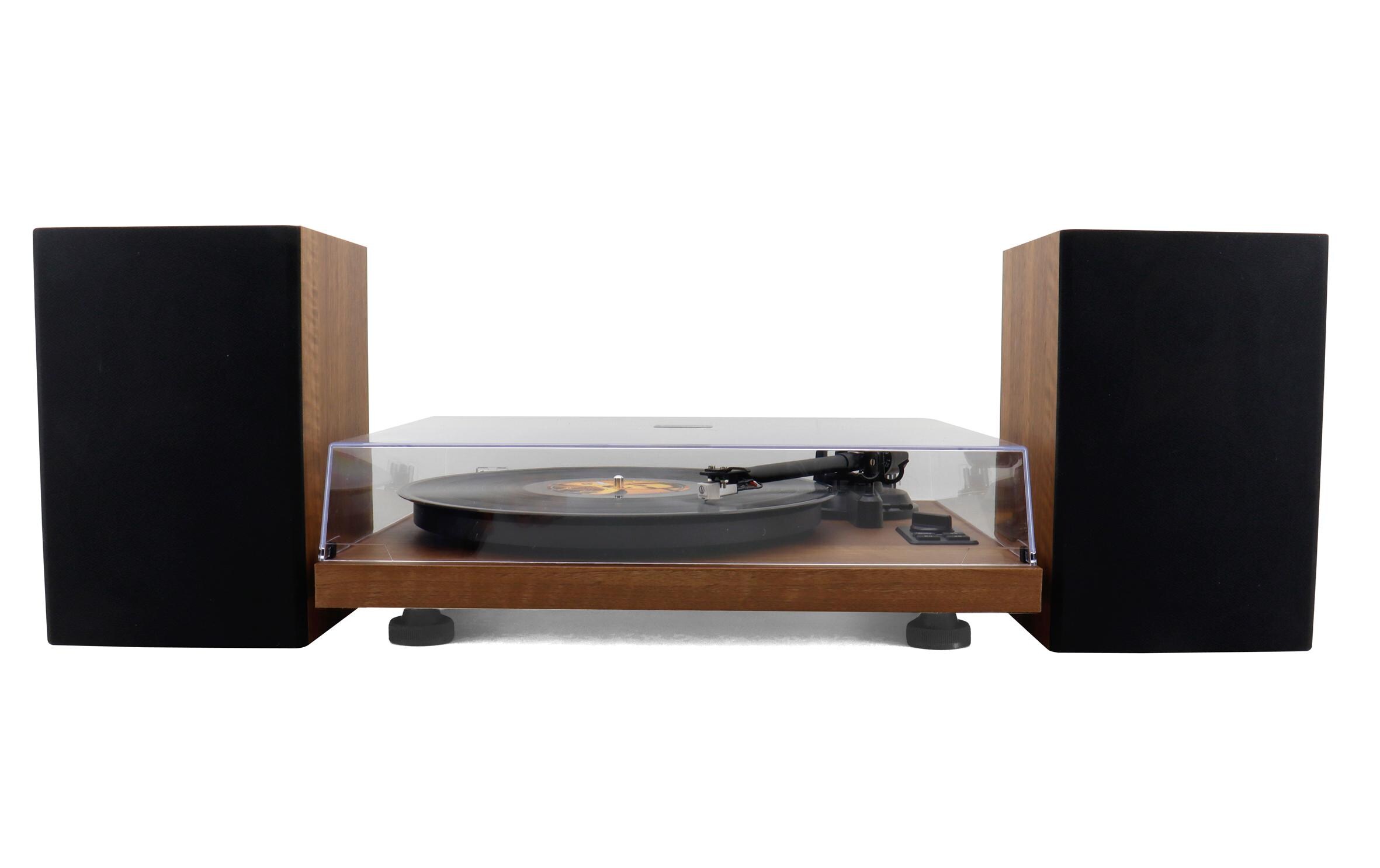 Plattenspieler mit Bluetooth PL711BR Braun<br>Plattenspieler mit Bluetooth und 2-Wege-Bassreflex-Lautsprecher