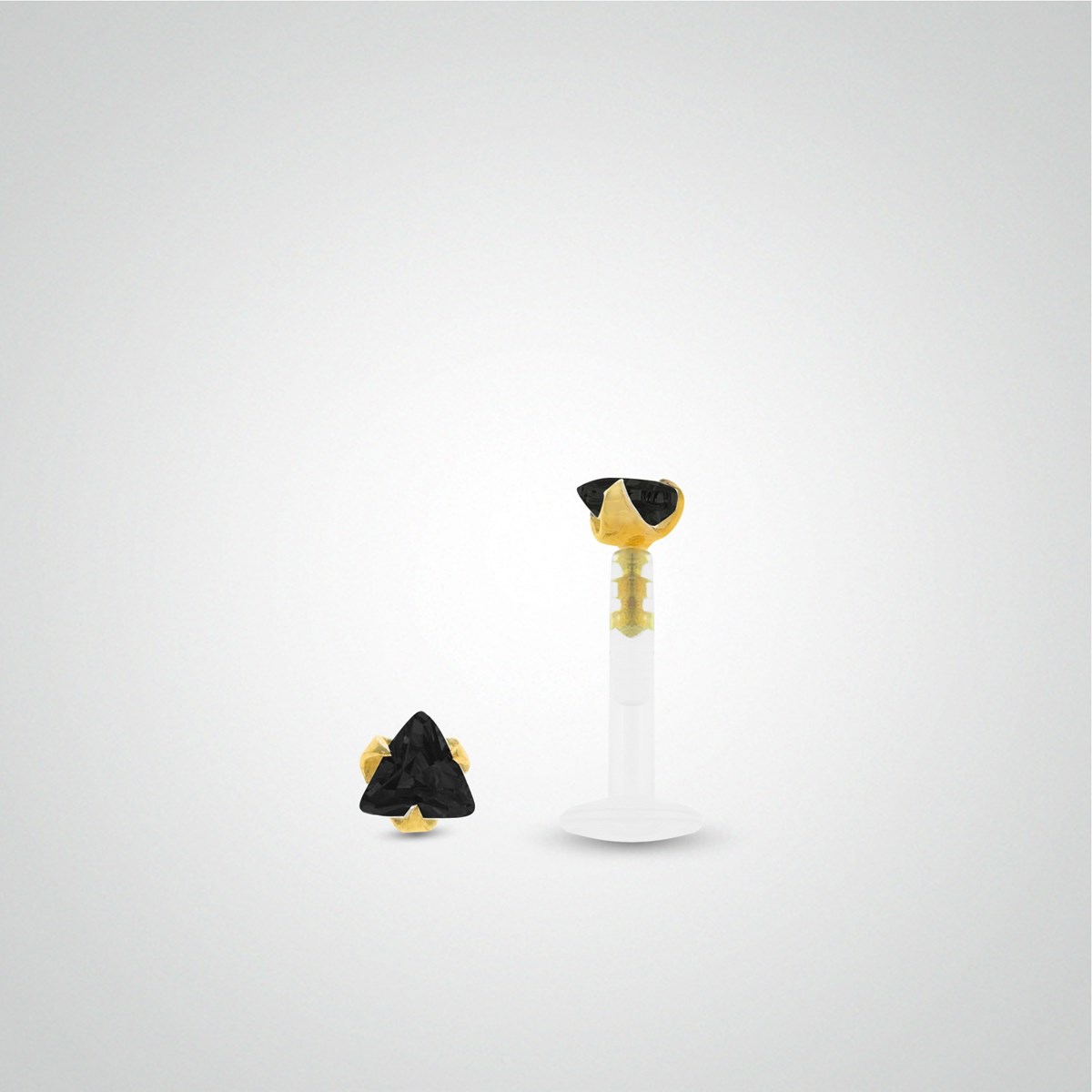 Piercing anti-helix or jaune et oxyde de zirconium noir