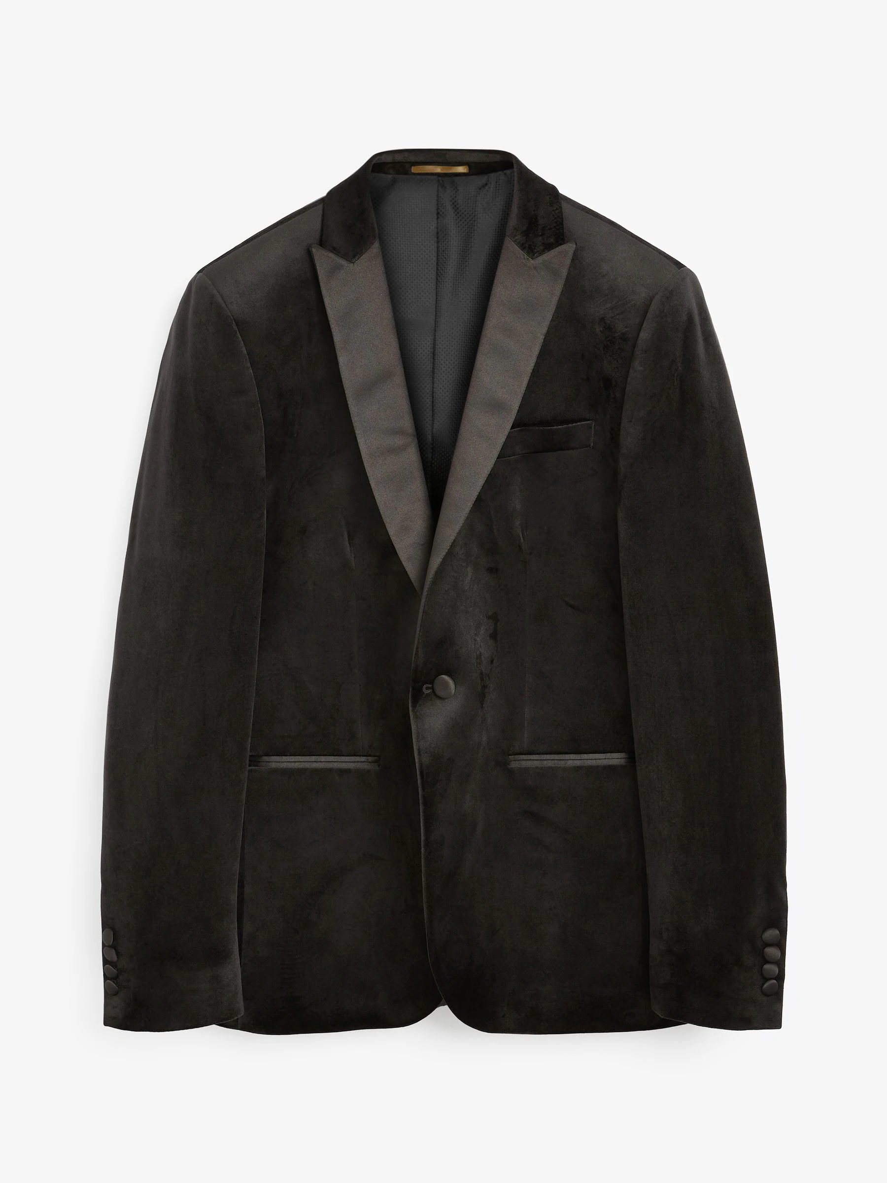 Zwart - Slim Fit - Fluwelen blazer
