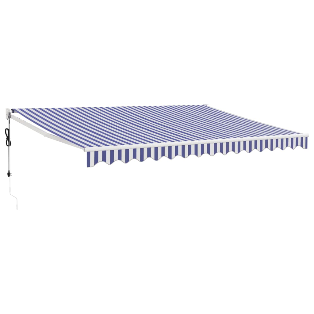 Auvent rétractable automatique bleu et blanc 4x3 m