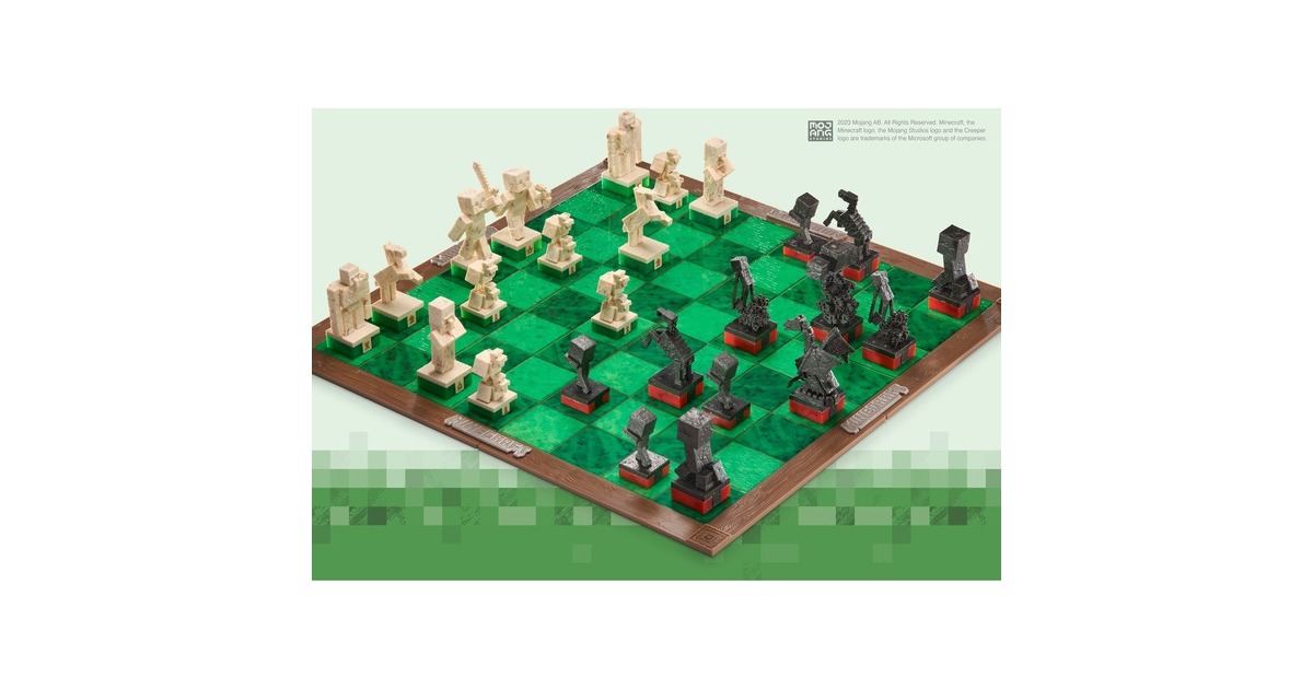 Noble CollectionMinecraft Chess Set: Overworld Heroes vs. Hostile Mobs Bordspel  (2 spelers, 60 minuten, Vanaf 8 jaar)