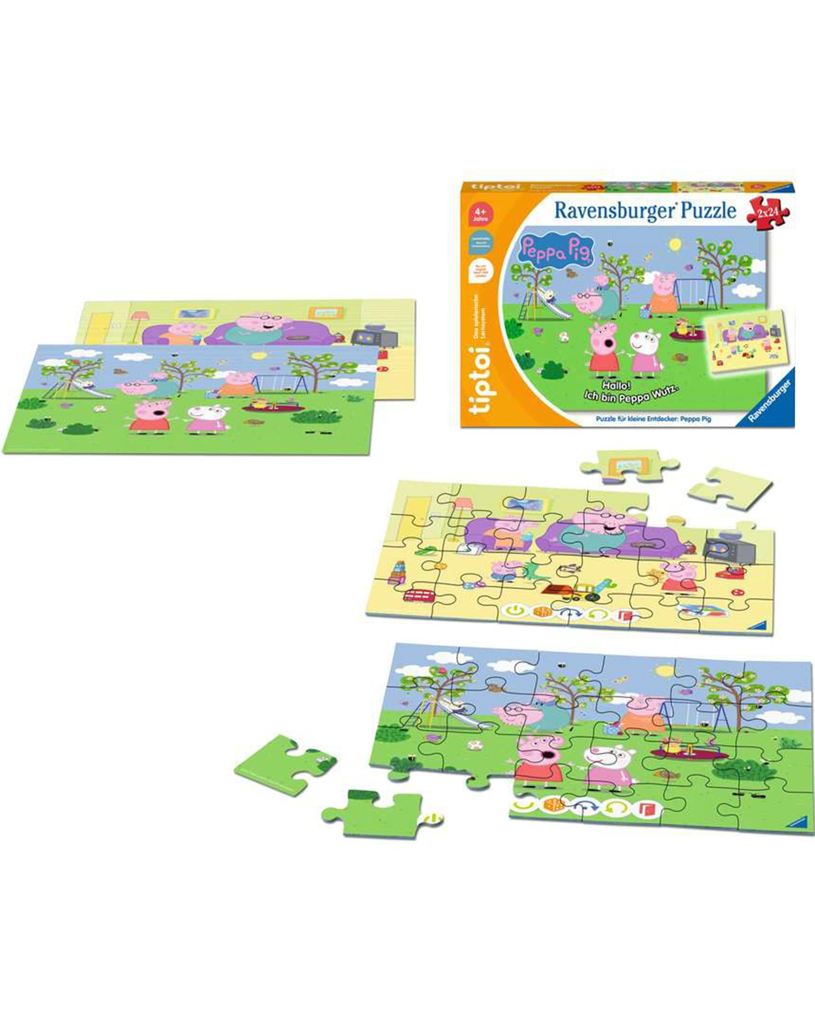 Puzzle tiptoi® PUZZLE FÜR KLEINE ENTDECKER: PEPPA PIG 2x24-teilig