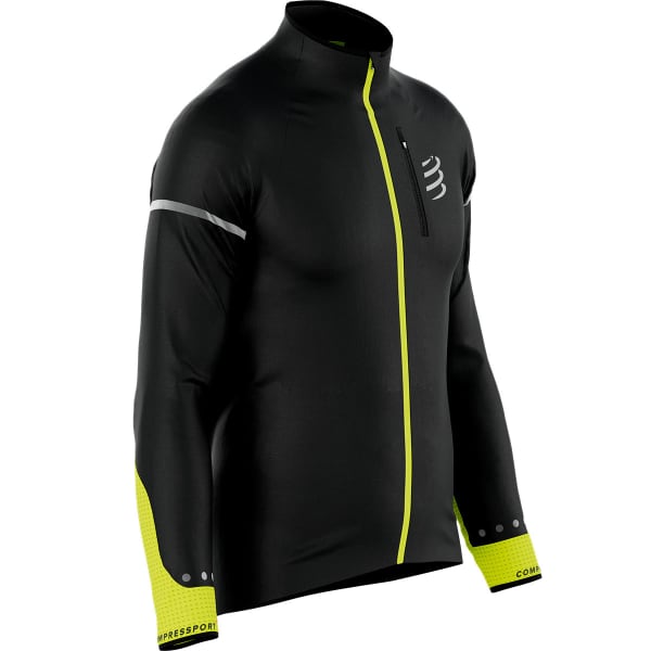 Veste trail COMPRESSPORT HURRICANE WINDPROOF JACKET M BLACK / FLUO YELLOW