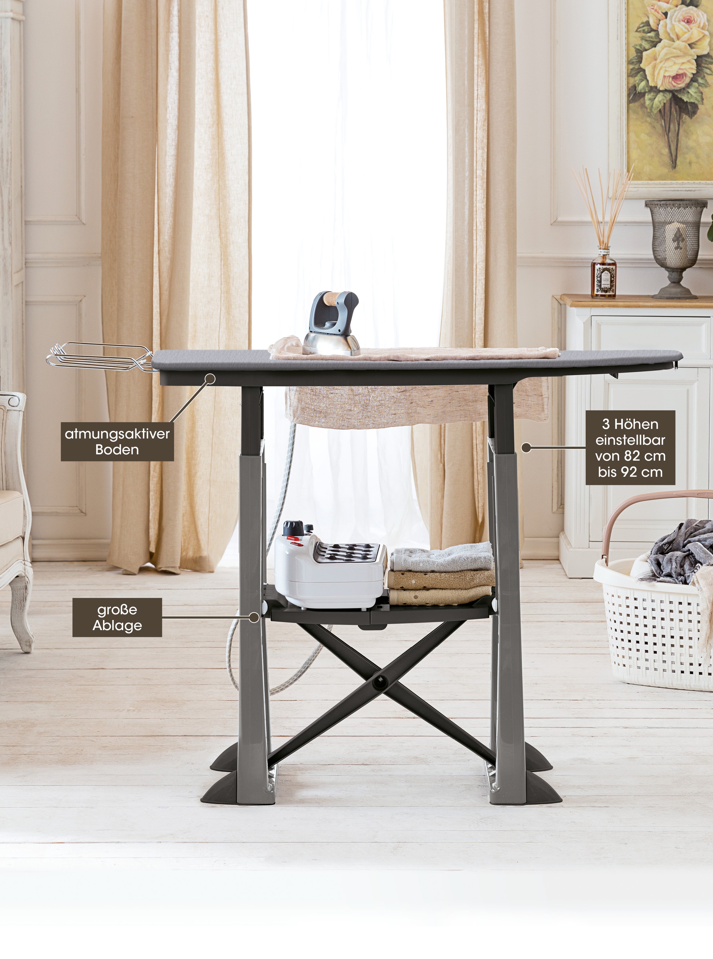 Bischof Bama Bügelbrett »Trend« Bügelfläche 113 cmx40 cm hochwertiger Kunststoff, Made in Italy