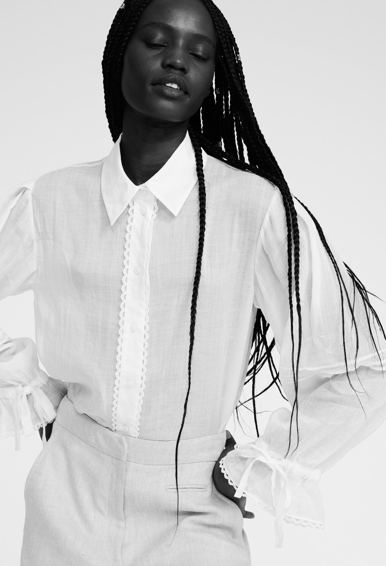 Chemise fluide manches bouffantes