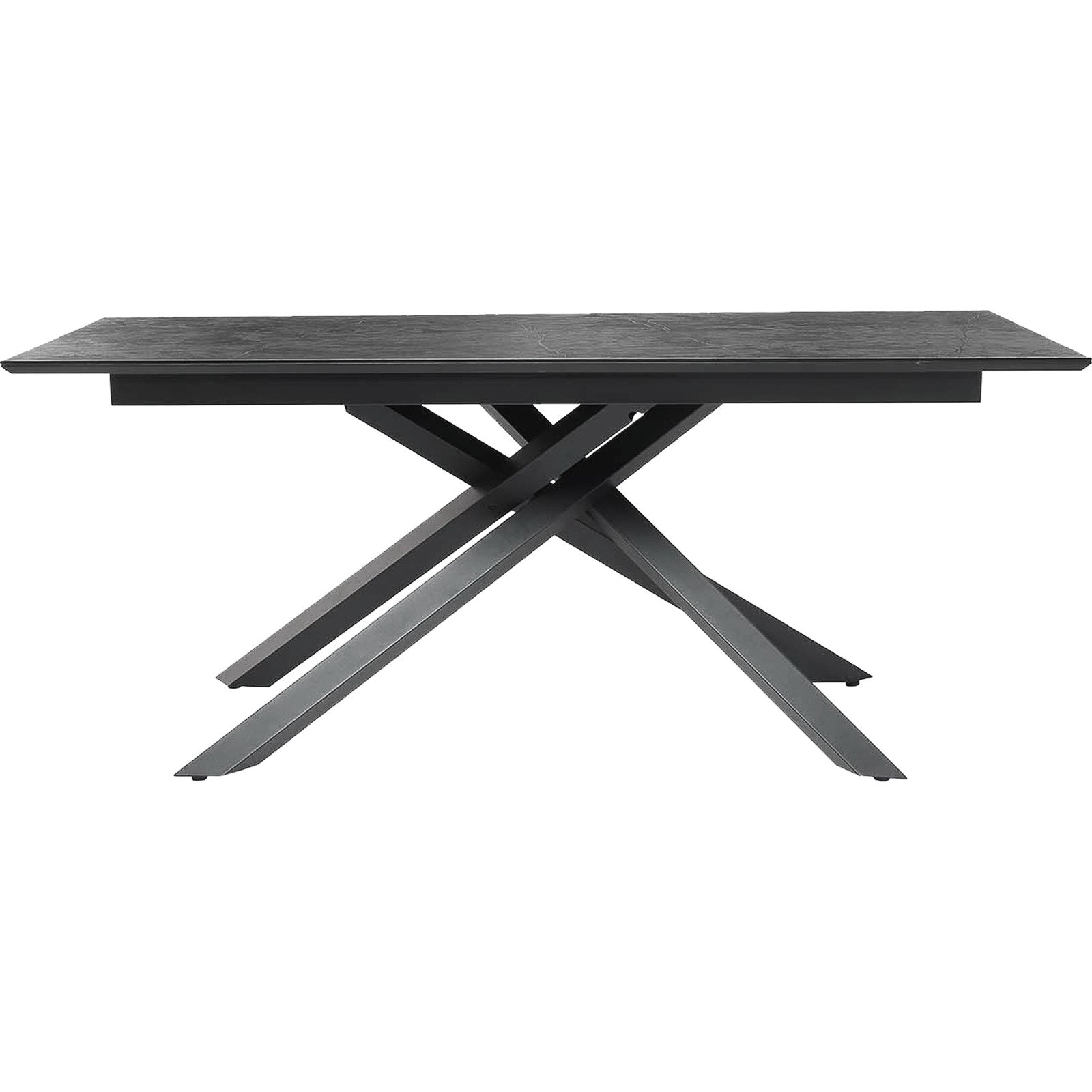 Tisch Silas Glas Marmoroptik anthrazit 180 x 76 x 90 cm