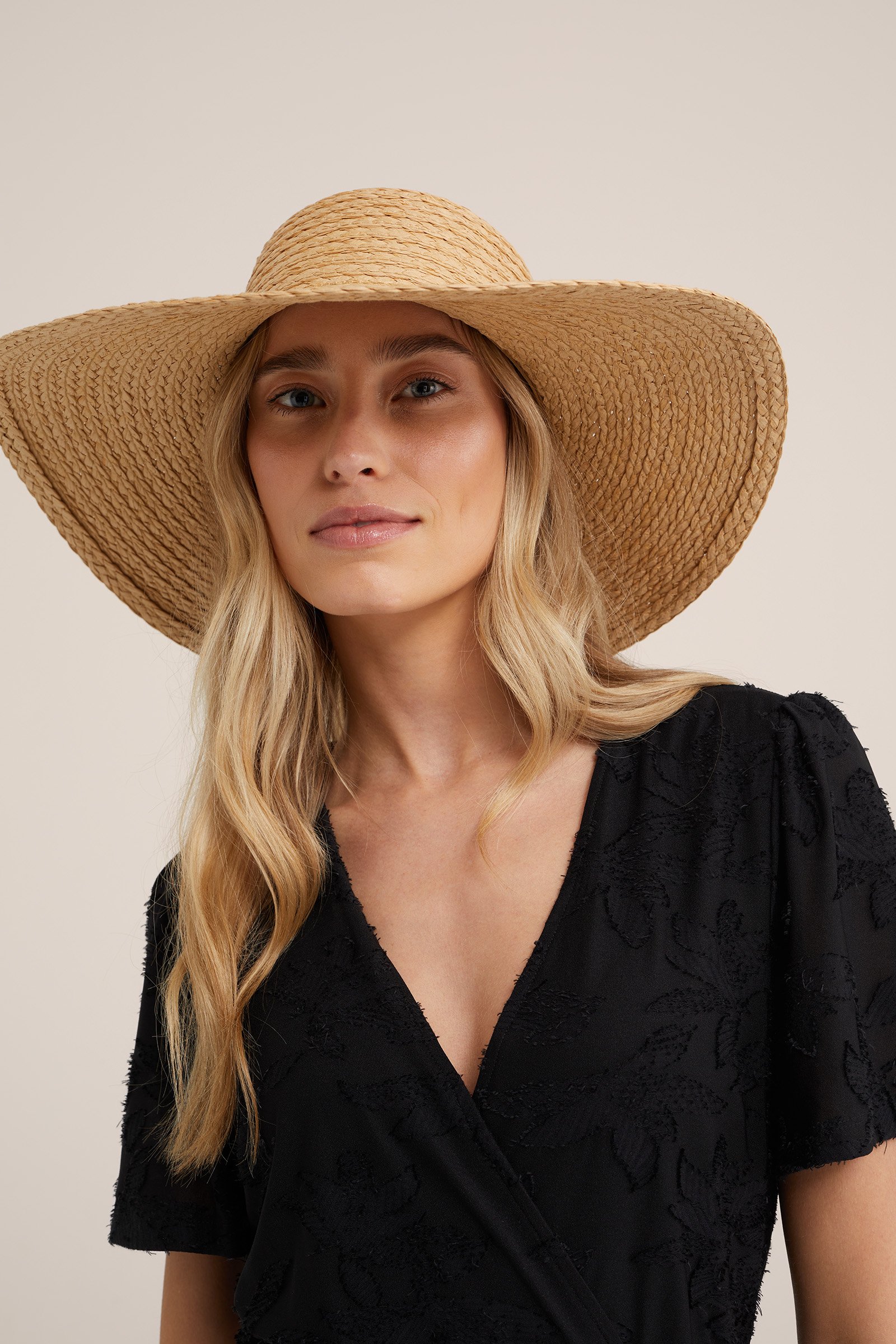 rieten hoed WE Fashion Beige