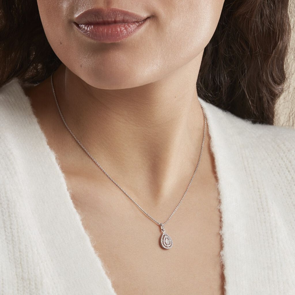 Collier Lysa Argent Blanc Oxyde De Zirconium