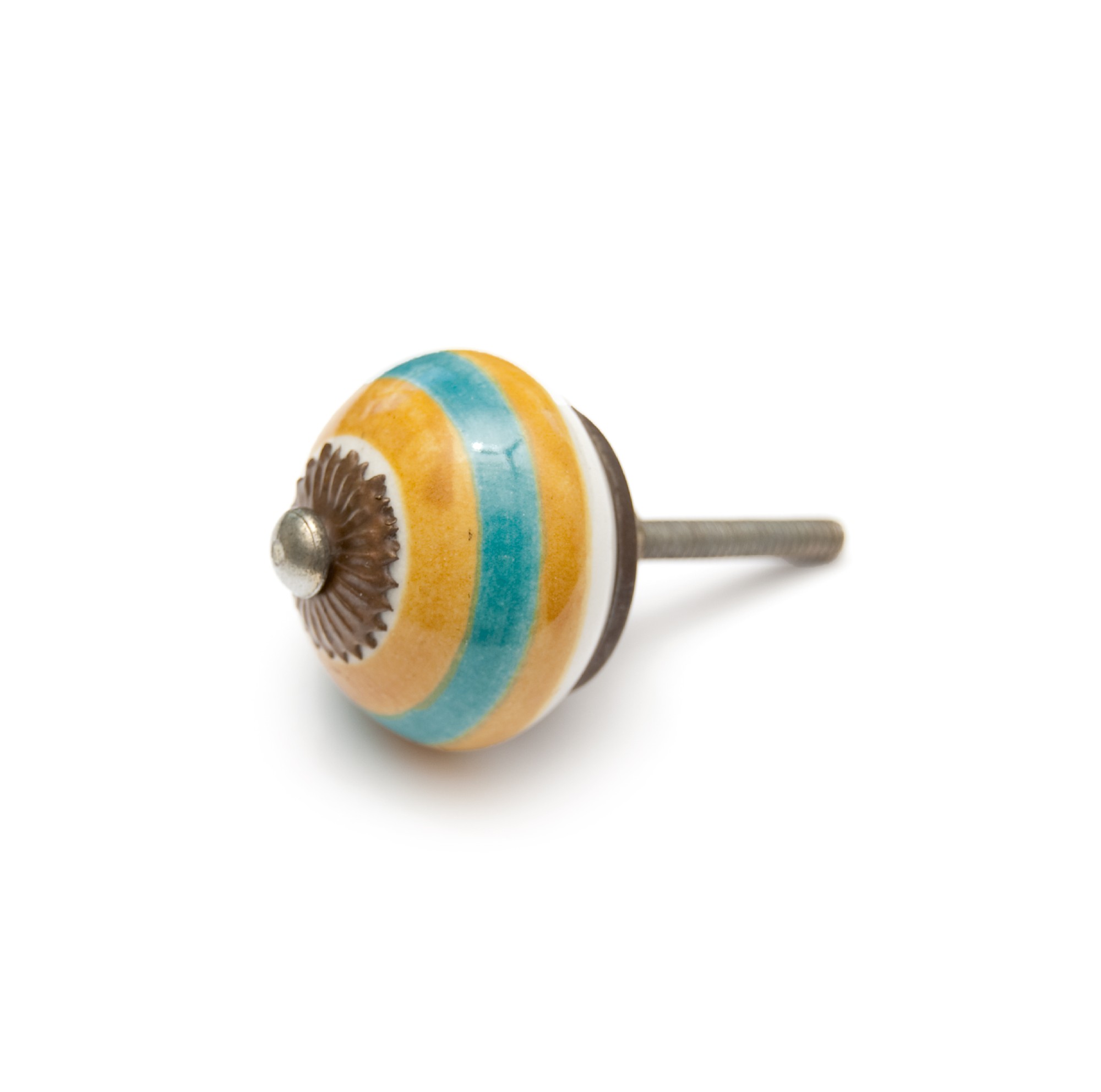 Keramik-Knauf rund, gelb-türkis, Ø 3,7 cm, L 2,7 cm günstig bestellen