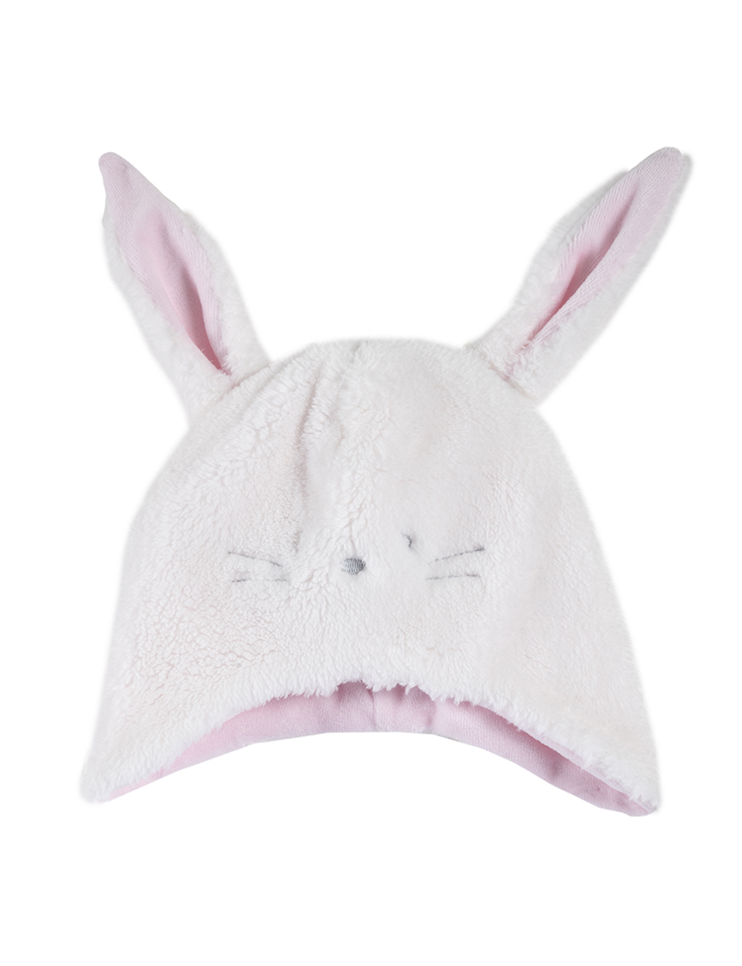 White and Pink Baby Hat