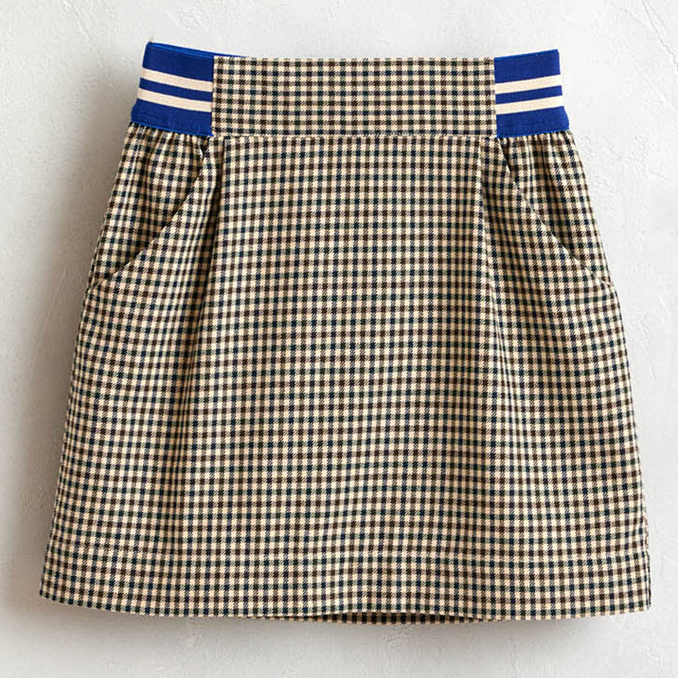 Bellerose Jupe courte Arch à carreaux taupe