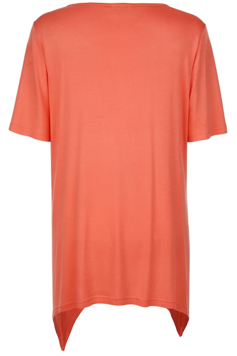 T-Shirt, Blumenmotiv, Zipfelsaum