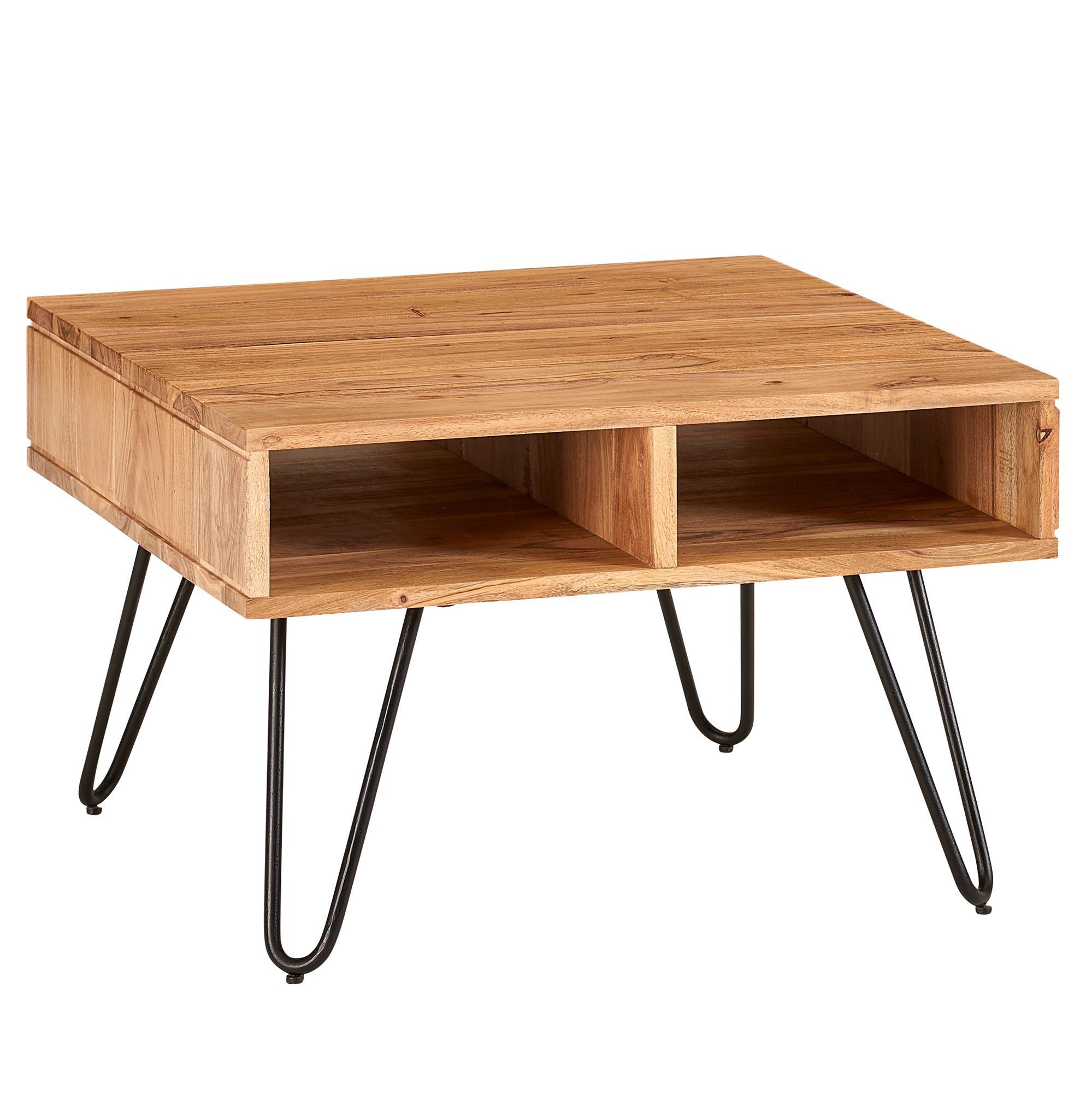 FineBuy Couchtisch 60x60x40 cm Massivholz Design Wohnzimmertisch Sofatisch