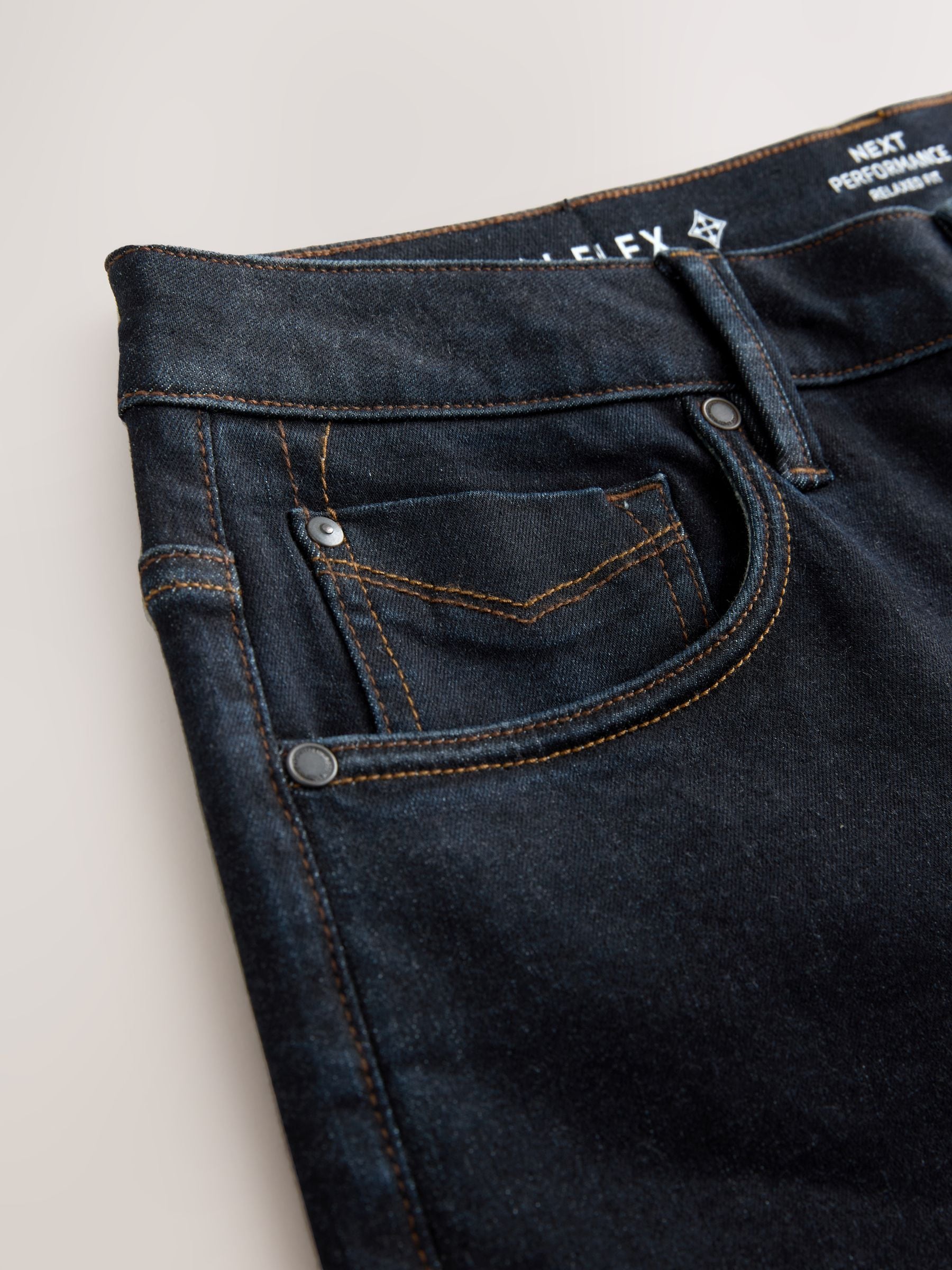 Blauw met wassing - Relaxed fit - Motionflex jeans