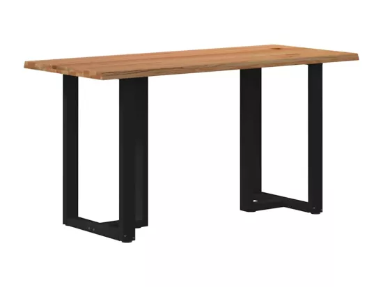 Table de bar marron clair bois de chêne massif rectangulaire