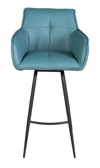 Barhocker WILSON Stoffbezug/Rückseite Lederlook blau