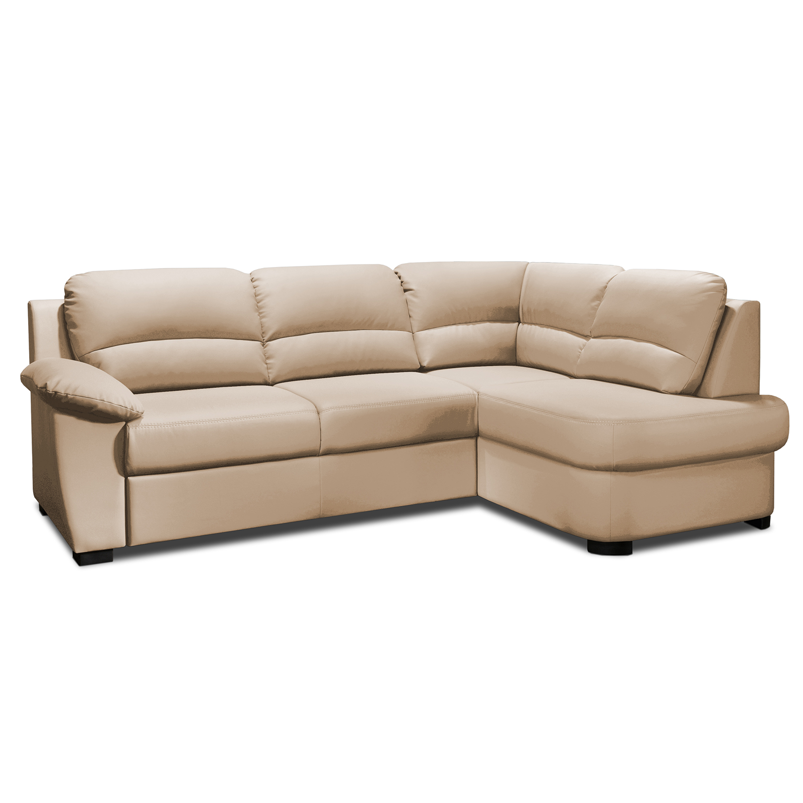Ecksofa - biscuit - Kunstleder - Basismodell - Ottomane rechts