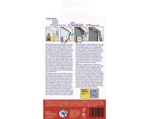 Tesa® pollenbeschermingsgaas 1,5x1,8 m