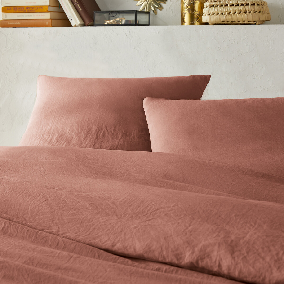 LA REDOUTE INTERIEURS<br>Conjunto de cama em microfibra lavada e poliéster reciclado