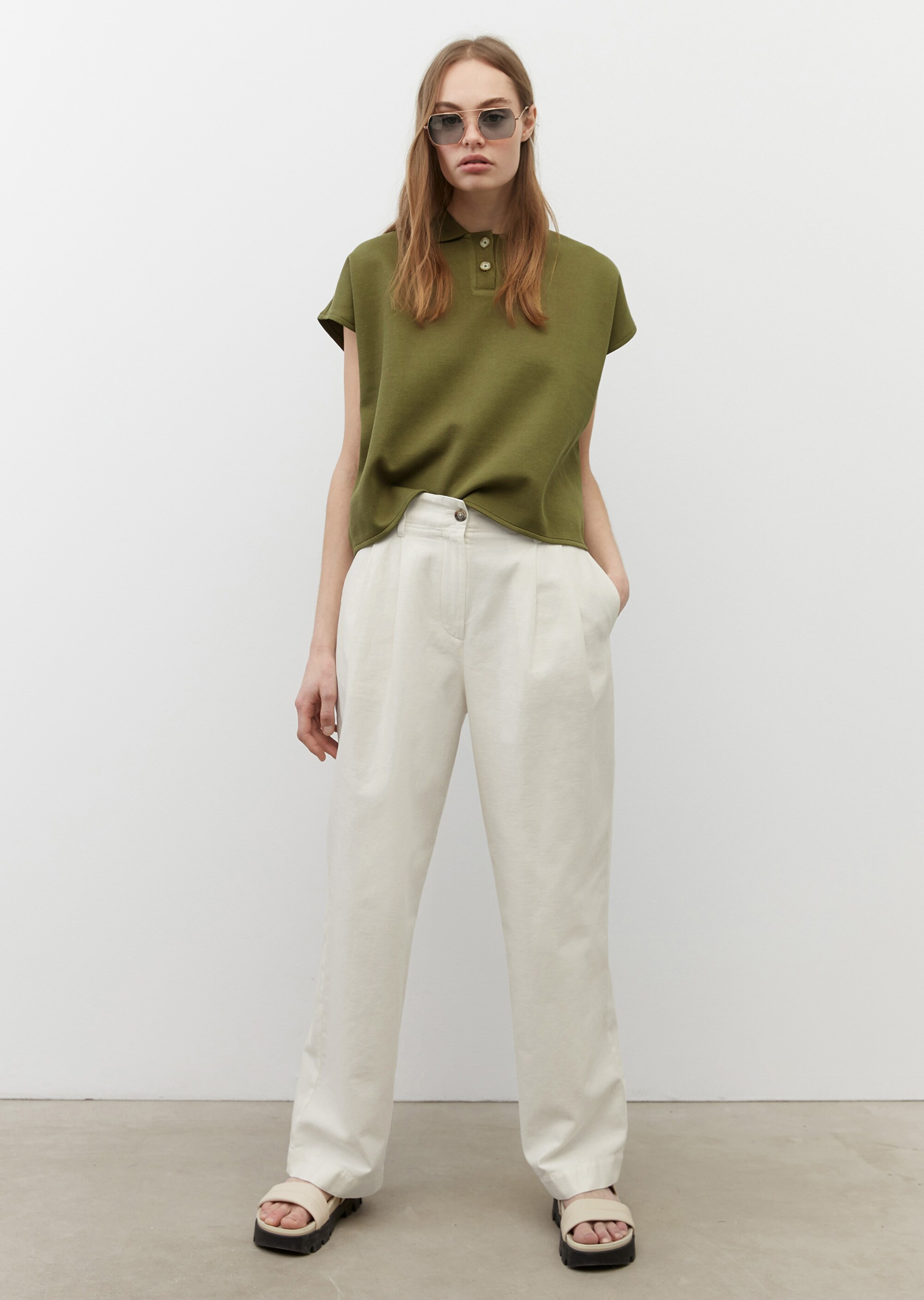 Poloshirt oversizeaus Organic-Cotton-Piqué-Jersey