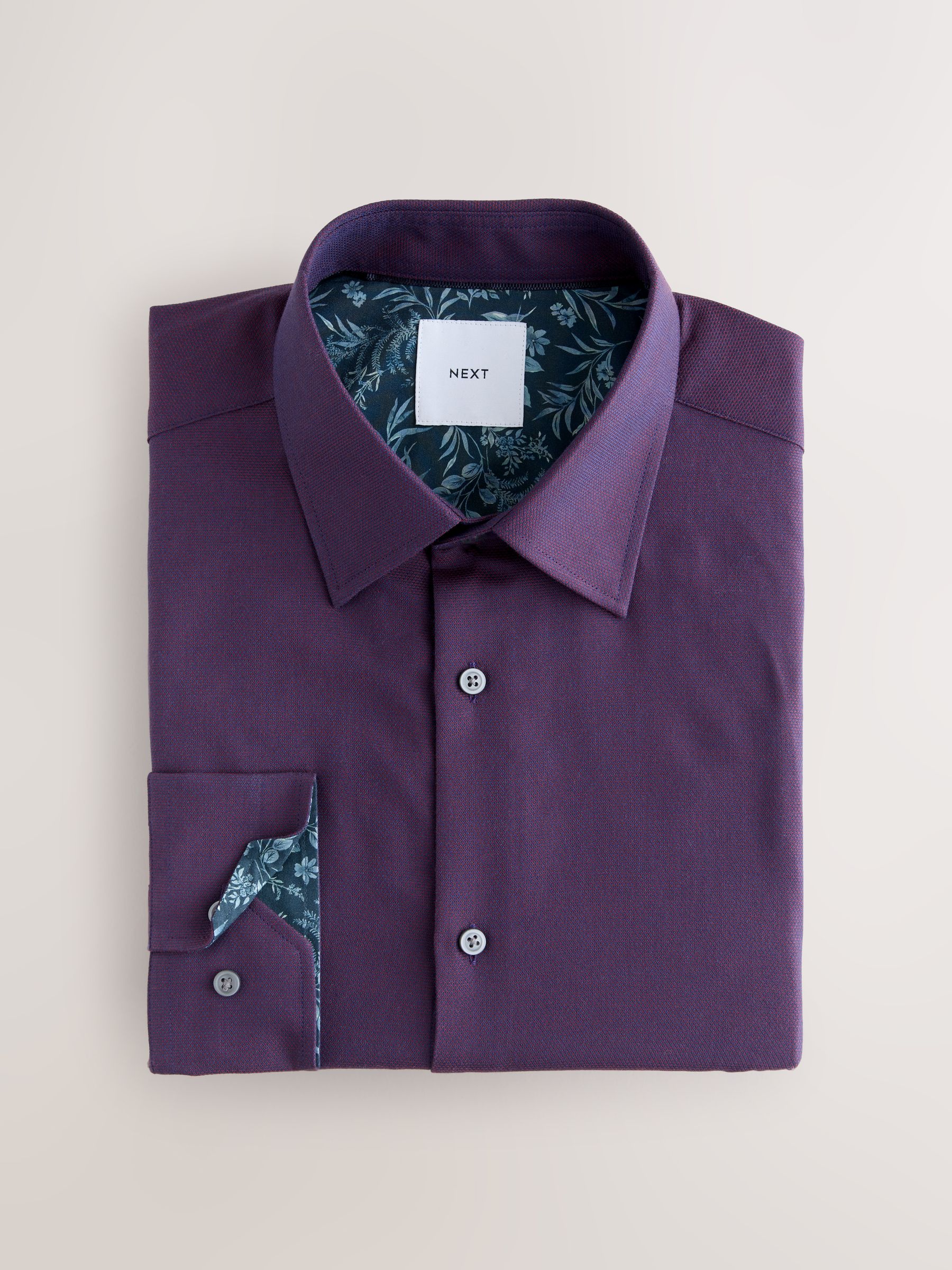 Blauwgroen/paars - Easy Care Smart Shirts 2 Pack with Trim