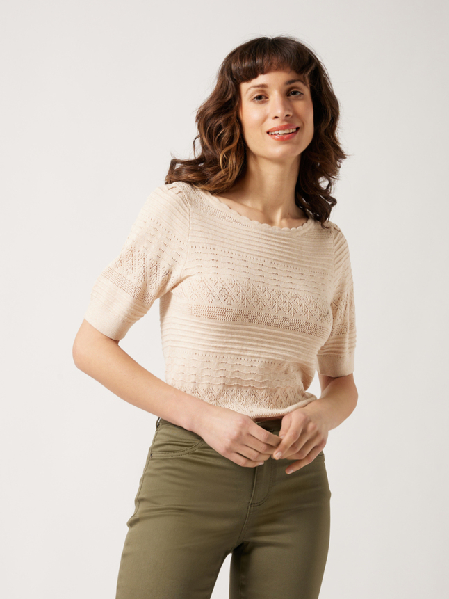 Pull avec détails ajourés