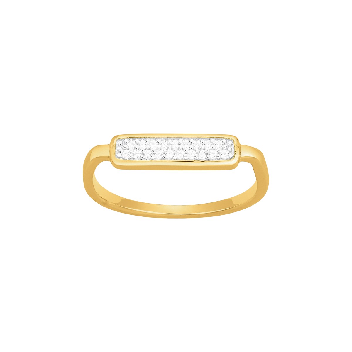 Bague en Plaqué Or avec oxyde de zirconium blanc