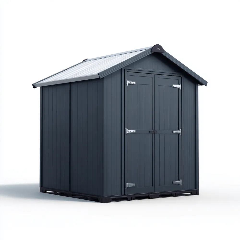 Geräteschuppen Kunststoff 1.8x1.8x2.0 m – Dunkelgrau – Wetterfest