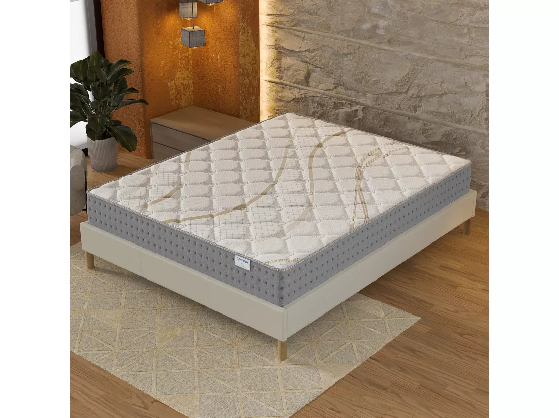Matelas 120x190cm - Ressorts ensachés + Mousse HR - Épaisseur 25cm