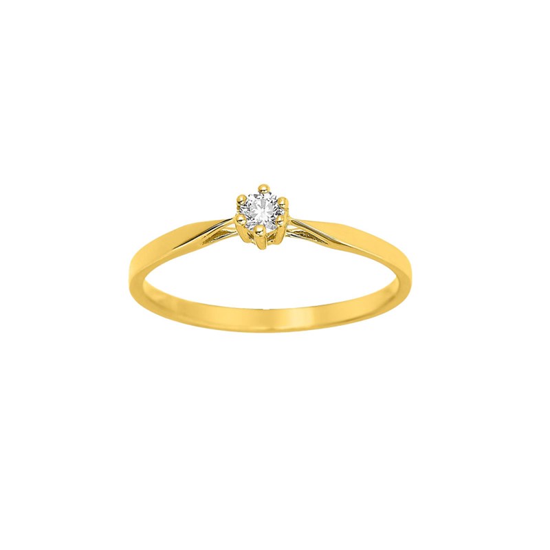 Bague Femme - Or 18 Carats - Diamant 0,1 Carats