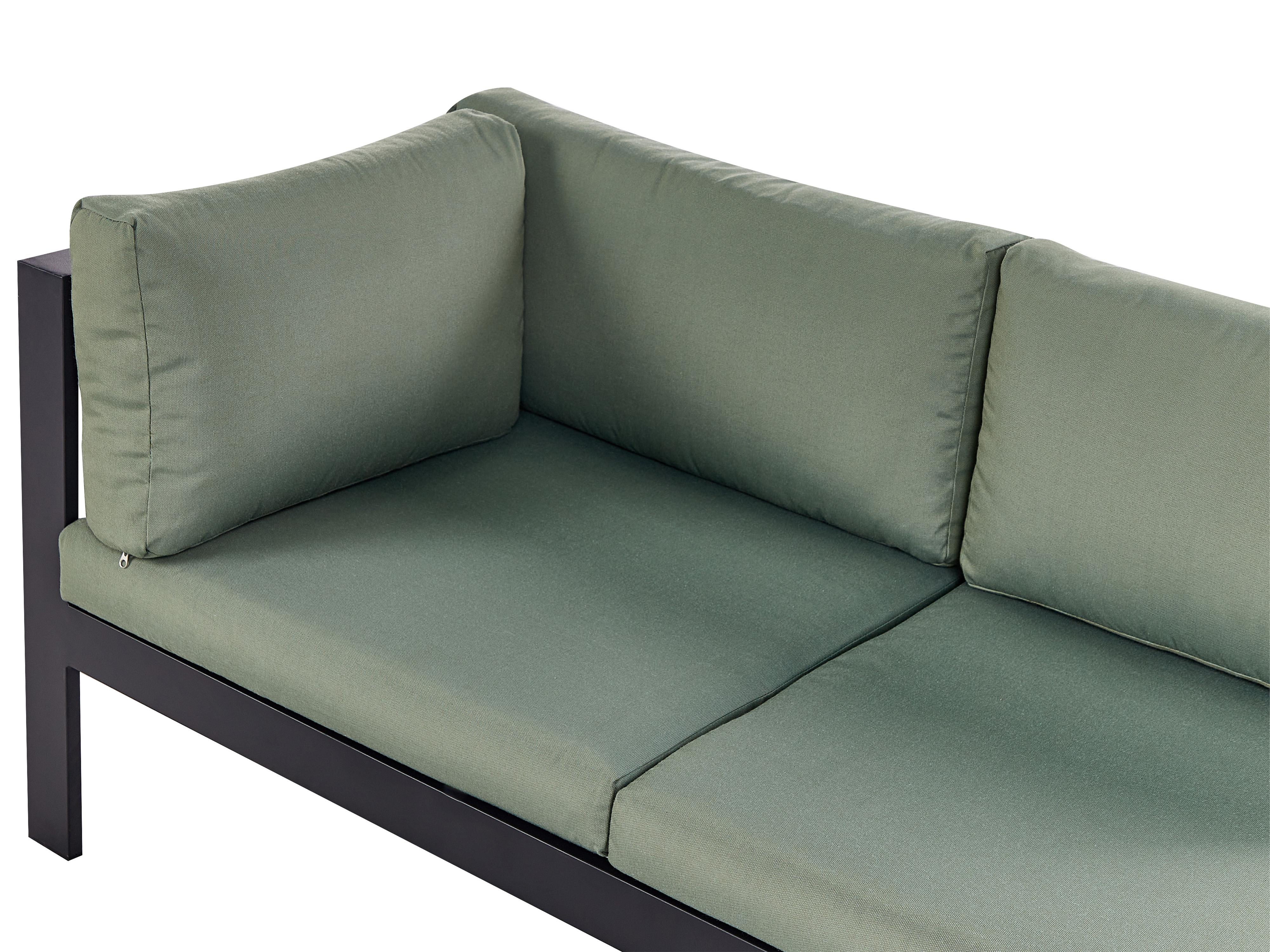 Tuin hoekloungeset met tafel 5-zits MESSINA linkszijdig Metaal Groen