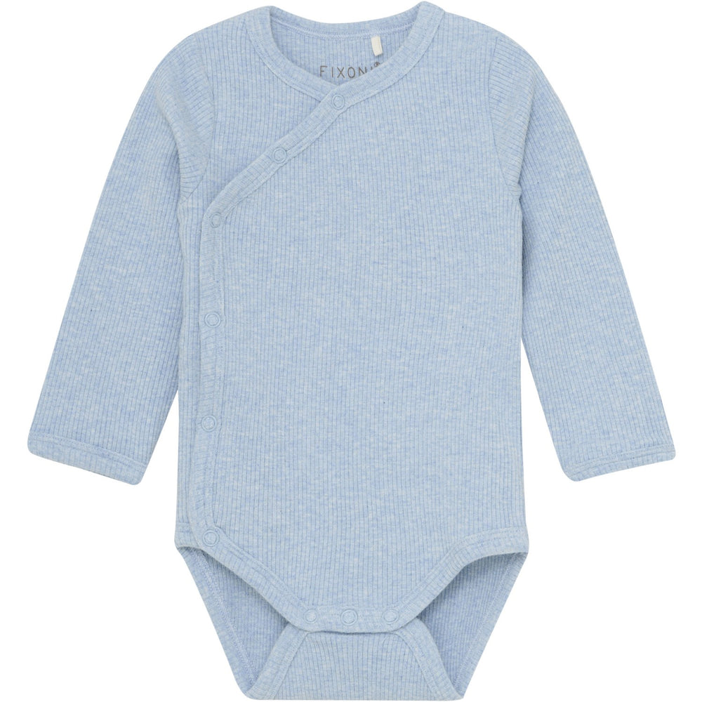 Køb FIXONI Blue Fog Melange Wrap Body LS Mélange Rib